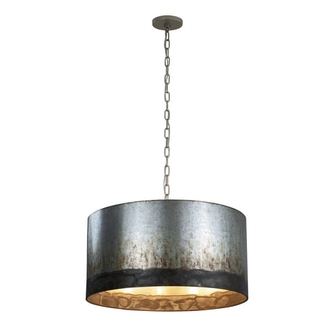 Cannery 4-Lt Drum Pendant - Ombre Galvanized