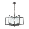 Inversion 6-Light Pendant in Charcoal with Textured Clear Glass Ceiling Elk Lighting 
