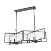 Inversion 8-Light Island Light in Charcoal with Textured Clear Glass Ceiling Elk Lighting 