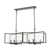 Inversion 8-Light Island Light in Charcoal with Textured Clear Glass Ceiling Elk Lighting 