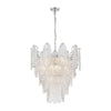 Frozen Cascade 9-Light Chandelier in Polished Chrome with Clear Textured Glass Ceiling Elk Lighting 