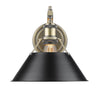 Orwell 10"w Aged Brass Wall Sconce with Black Shade Wall Golden Lighting 