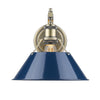 Orwell 10"w Wall Sconce in Aged Brass with Navy Blue Shade Wall Golden Lighting 