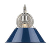 Orwell 10"w Pewter Wall Sconce with Navy Blue Shade Wall Golden Lighting Navy 