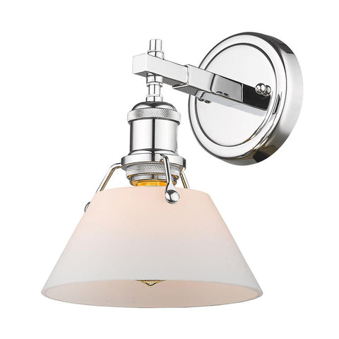 Orwell 8"w Sconce / Bath Vanity in Chrome with Opal Glass Shade Bath Fixture Golden Lighting 
