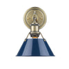 Orwell 10"h Sconce/Bath Vanity in Aged Brass with Navy Blue Shade Wall Golden Lighting 