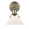 Orwell 8"w Aged Brass Wall Sconce with Opal Glass Shade Wall Golden Lighting 