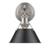 Orwell 10"w Pewter Wall Sconce with Black Shade Wall Golden Lighting 