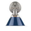 Orwell 7"w Sconce/Bath Vanity in Pewter with Navy Blue Shade Wall Golden Lighting 