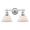 Orwell 2 Light 18"w Bath Vanity in Chrome with Opal Glass Shade Wall Golden Lighting 