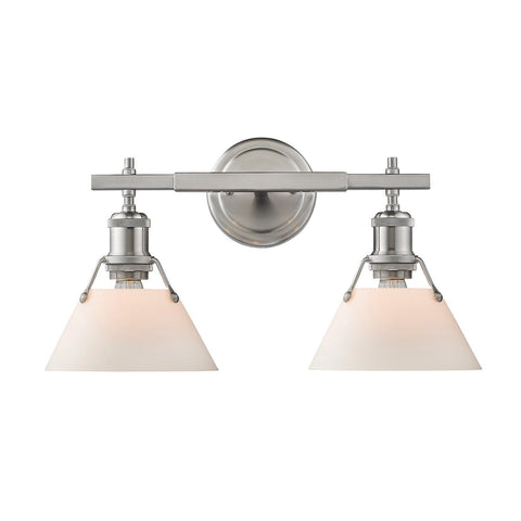 Orwell 18"w Pewter Bath Vanity Light with Opal Glass Shade Wall Golden Lighting Opal 