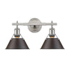 Orwell 18"w Bath Vanity in Pewter with Rubbed Bronze Shade Wall Golden Lighting 