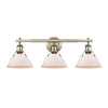 Orwell AB 3 Light Bath Vanity in Aged Brass with Opal Glass Shades Wall Golden Lighting 