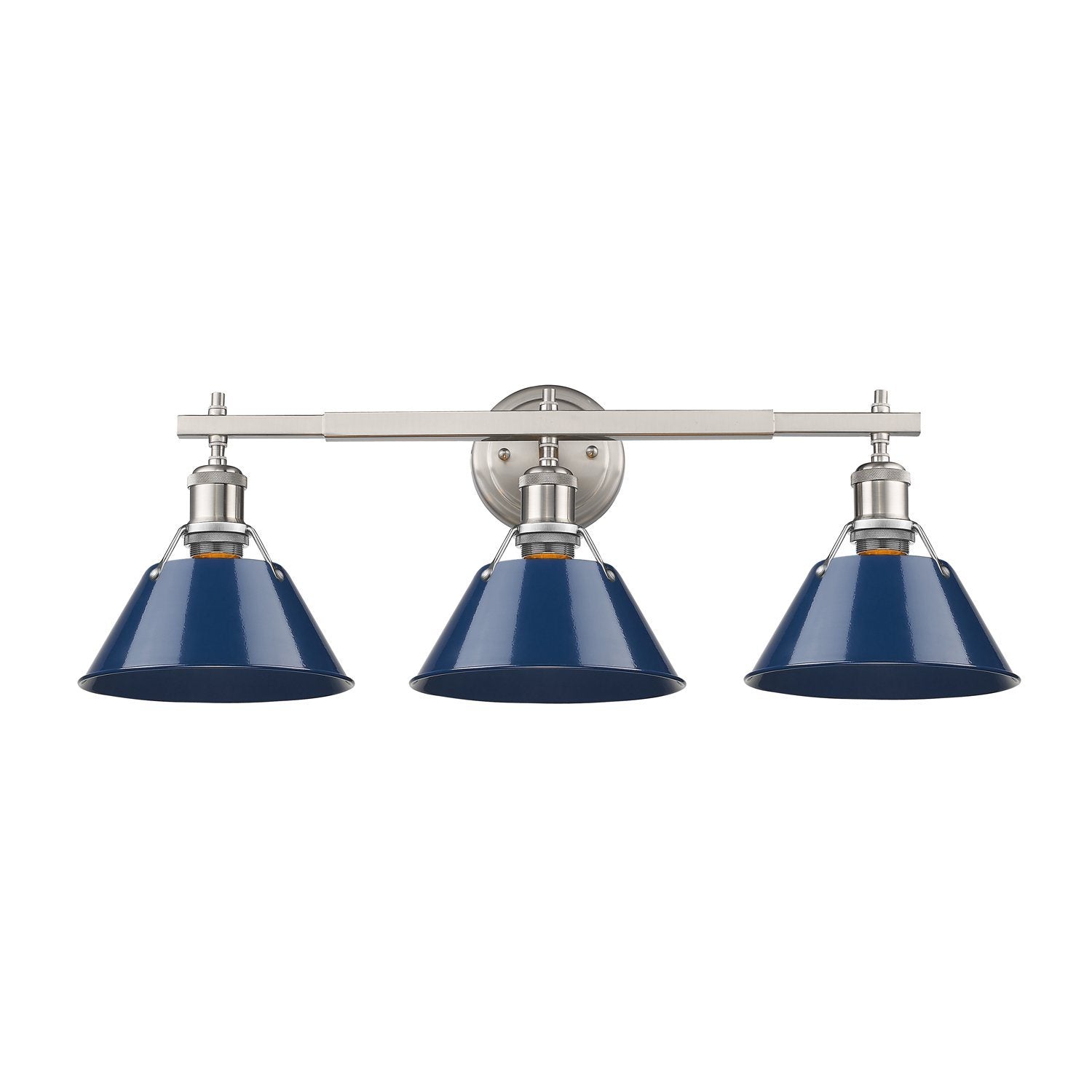 Orwell 24"w Pewter Bath Vanity Light with Navy Blue Shades Wall Golden Lighting Navy 