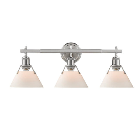 Orwell 24"w Pewter Bath Vanity Light with Opal Glass Shades Wall Golden Lighting Opal 