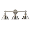 Orwell 3 Light Bath Vanity in Pewter with Pewter Shade Wall Golden Lighting 