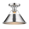 Orwell 10"w Flush Mount in Chrome Ceiling Golden Lighting 