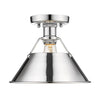 Orwell 10"w Flush Mount in Chrome Ceiling Golden Lighting 