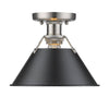 Orwell 10"w Pewter Flush Mount with Black Shade Ceiling Golden Lighting 