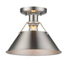 Orwell 10"w Flush Mount in Pewter with Pewter Shade Ceiling Golden Lighting Pewter 
