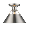 Orwell 10"w Flush Mount in Pewter with Pewter Shade Ceiling Golden Lighting 