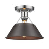 Orwell 10"w Pewter Flush Mount with Rubbed Bronze Shade Ceiling Golden Lighting 