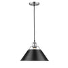 Orwell 14"w Pendant in Pewter with Black Shade Ceiling Golden Lighting 