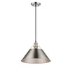 Orwell 1 Light Pendant - 14" in Pewter with Pewter Shade Ceiling Golden Lighting 