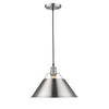 Orwell 1 Light Pendant - 14" in Pewter with Pewter Shade Ceiling Golden Lighting 