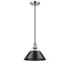 Orwell 10" Pendant in Pewter with Black Shade Ceiling Golden Lighting 