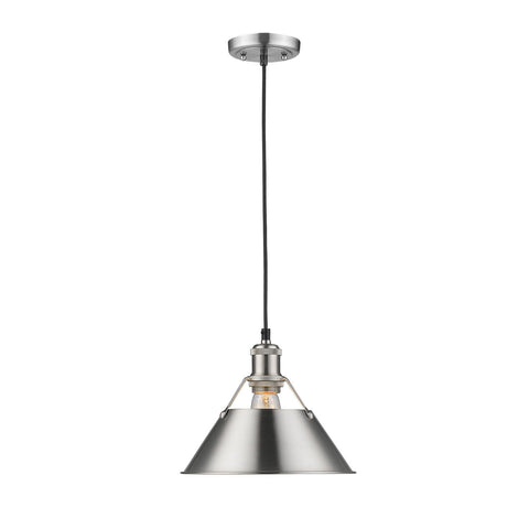 Orwell 1 Light Pendant - 10" in Pewter with Pewter Shade Ceiling Golden Lighting 