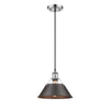 Orwell Pendant - 10" in Pewter with Rubbed Bronze Shade Ceiling Golden Lighting 