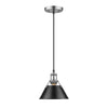 Orwell Mini Pendant - 7" in Pewter with Black Shade Ceiling Golden Lighting 