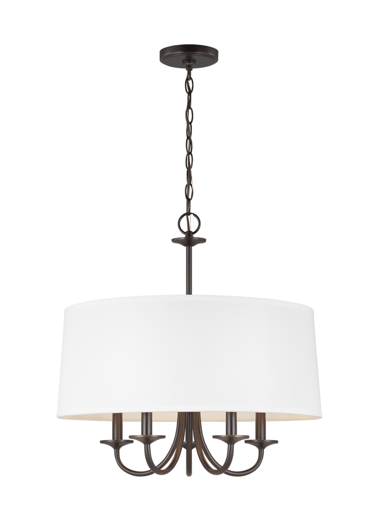 Seville Five Light Shade LED Chandelier - Burnt Sienna Ceiling Sea Gull Lighting 