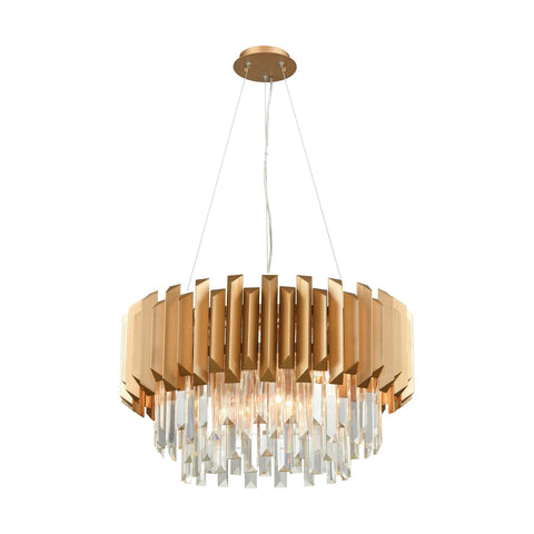 Seneca Falls 6 Chandelier Matte Gold Ceiling Elk Lighting 