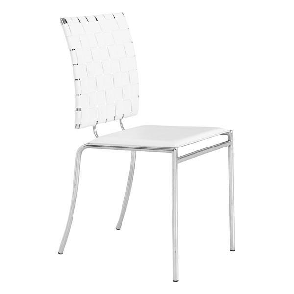 Criss Cross Dining Chair White (Set of 4) Furniture Zuo 