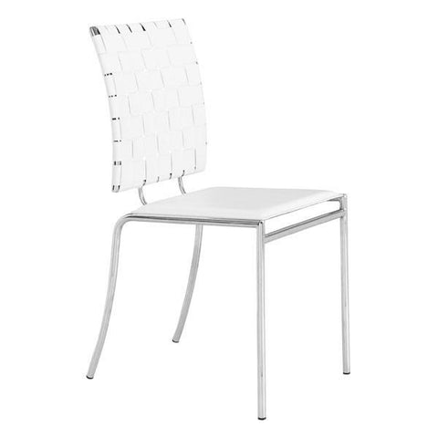 Criss Cross Dining Chair White (Set of 4) Furniture Zuo 