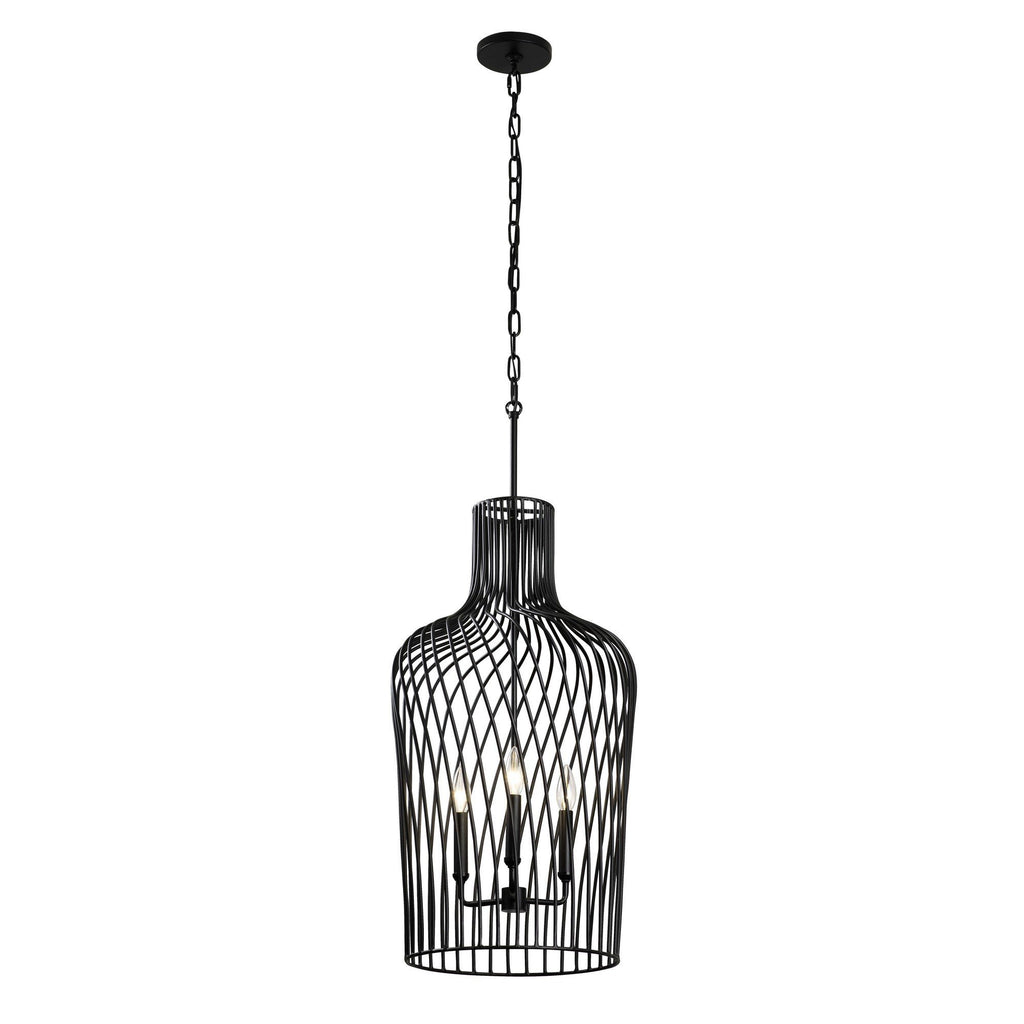 Elsa 3-L t Wine Bottle Pendant - Black Ceiling Varaluz 