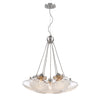 Asha 7 Light Pendant in Pewter with Crushed Crystal Glass Ceiling Golden Lighting 