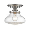 Asha Small Semi Flush in Pewter with Crushed Crystal Glass Ceiling Golden Lighting 