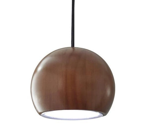 Cypress LED 4" Round Woodgrain Mini Pendant