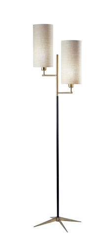 Davis Antique Brass & Black Floor Lamp Lamps Adesso 