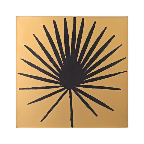 Palm Frond On Metallic Gold Wood Wall Art Sterling 