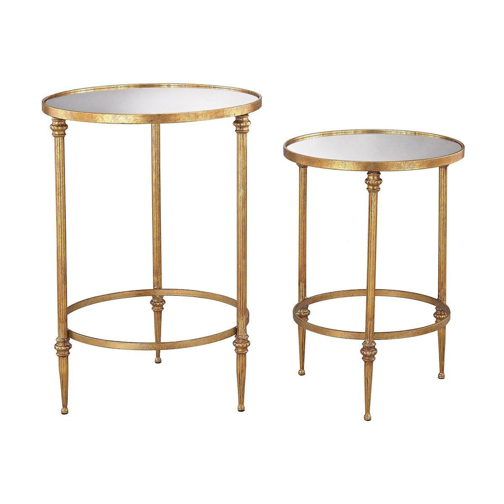 Alcazar Accent Tables In Antique Gold And Mirror FURNITURE Sterling 