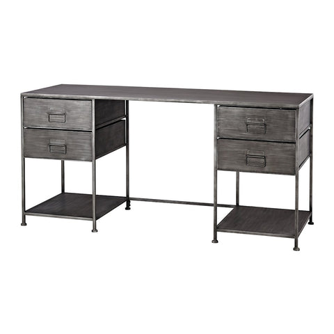Gunther Industrial Chic Metal Desk Furniture Sterling 
