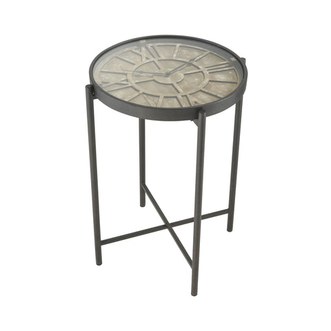 Marylebone Bronze with Burnt Oak Wood and Metal Accent Table Furniture Sterling 