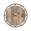 Torino Wall Clock in Natural Wood Tone Veneer and Black Wall Art ELK Home 