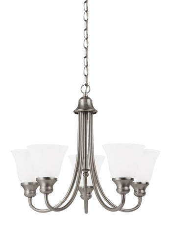 Windgate Five Light Chandelier - Brushed Nickel Ceiling Sea Gull Lighting 