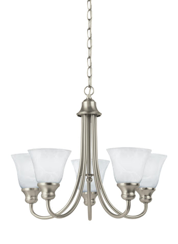 Windgate Five Light LED Chandelier - Brushed Nickel Ceiling Sea Gull Lighting 