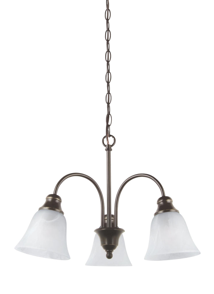 Windgate Three Light LED Chandelier - Heirloom Bronze Ceiling Sea Gull Lighting 